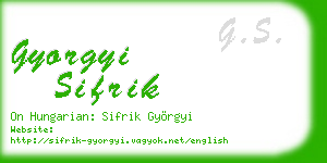 gyorgyi sifrik business card