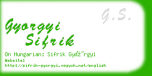 gyorgyi sifrik business card